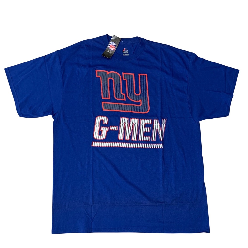 New York Giants‎ NFL Majestic G-Men 2016 Schedule T-Shirt Mens 2XL Blue NWT